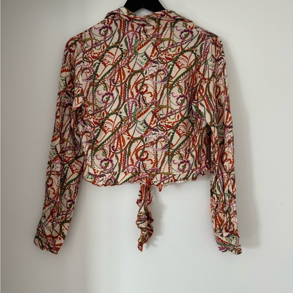 Zara Printed Tie Blouse & Skort Set - Picture 8 of 13